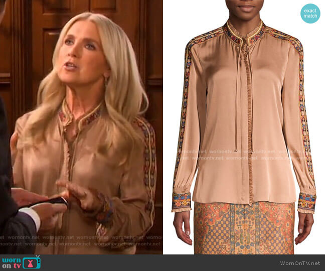 Kobi Halperin Owen Blouse worn by Jennifer Horton (Melissa Reeves) on Days of our Lives