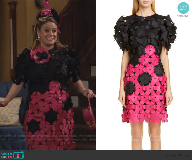 Paskal Laser Cut Floral Appliqué Dress worn by Kimmy Gibbler (Andrea Barber) on Fuller House