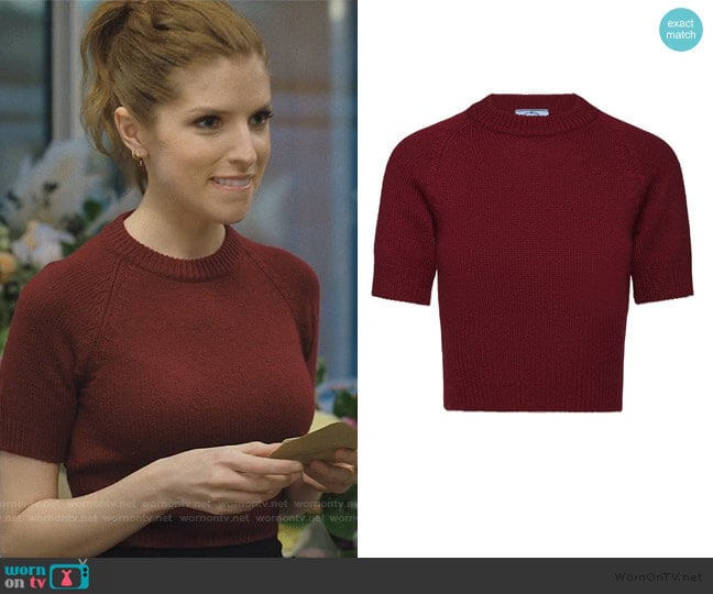Prada Cropped Knit Tee worn by Darby (Anna Kendrick) on Love Life