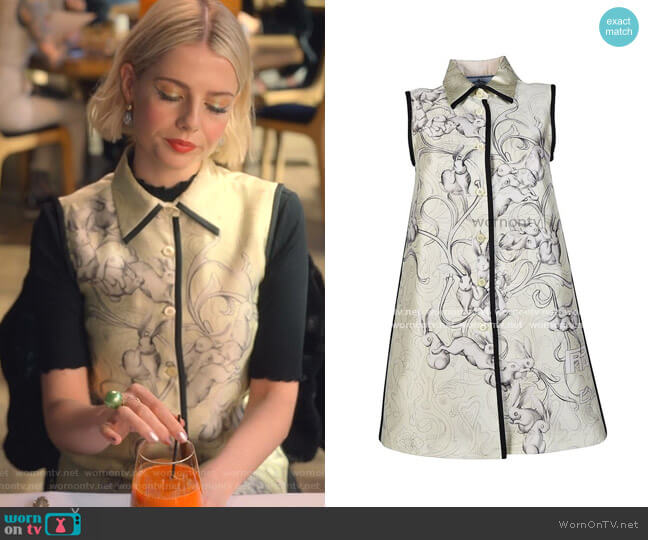 Prada Rabbit Dress worn by Astrid (Lucy Boynton) on The Politician