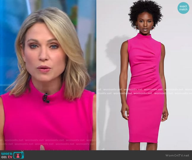 New York & Company Ruched Sheath Dress - Gabrielle Union Collection worn by Amy Robach on Good Morning America