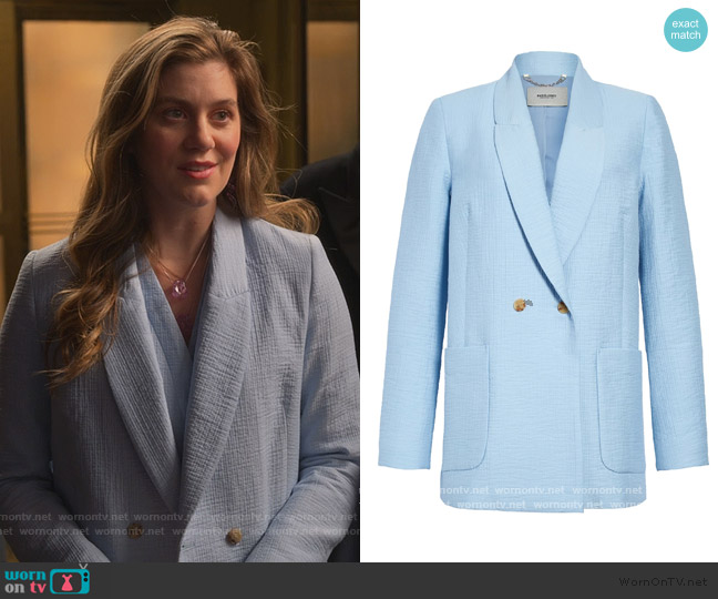 Rachel Comey Amboy Foam Double-Breasted Blazer worn by McAfee (Laura Dreyfuss) on The Politician
