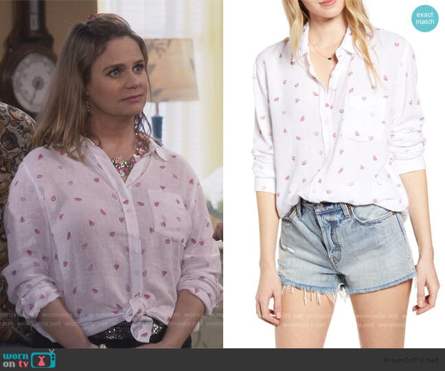 Rails Charil Watermelon print shirt worn by Kimmy Gibbler (Andrea Barber) on Fuller House