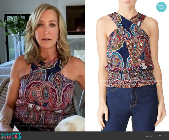 Ramy Brook Lorenza Top worn by Lara Spencer on Good Morning America