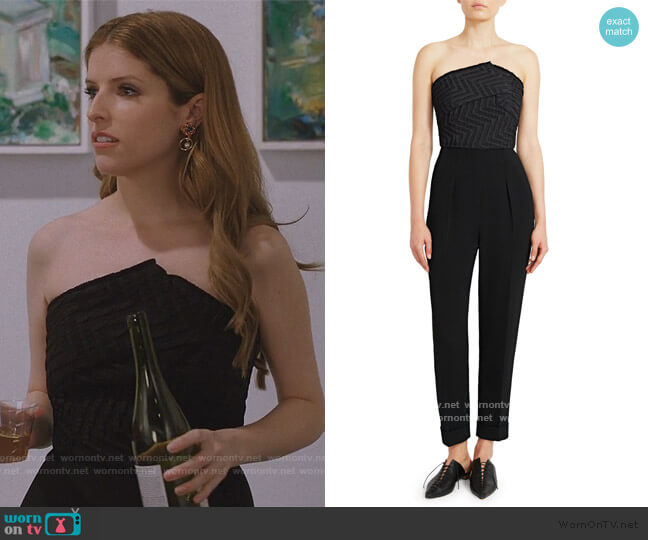Roland Mouret Haye Strapless Crepe Jumpsuit worn by Darby (Anna Kendrick) on Love Life