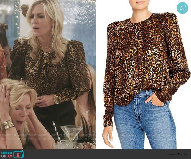 Ronny Kobo Chiara Burnout-Velvet Top worn by Tinsley Mortimer on The Real Housewives of New York City