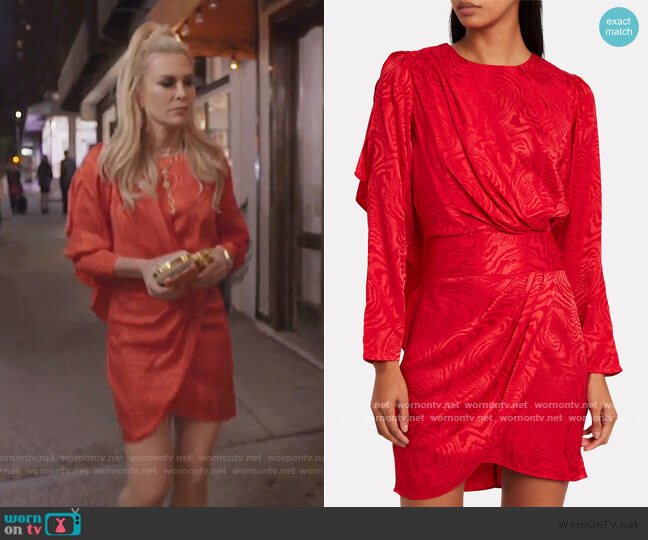 Ronny Kobo Shanaya Drape Moire Dress worn by Tinsley Mortimer on The Real Housewives of New York City