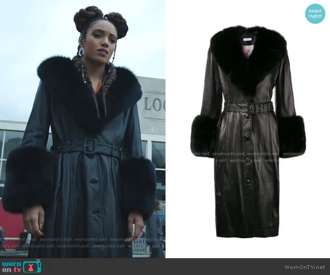 Saks Potts Foxy Belted Coat worn by Charlie (Maisie Richardson-Sellers) on Legends of Tomorrow