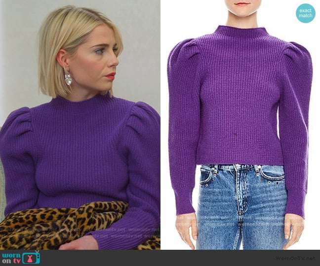 Sandro Hibou Sweater worn by Astrid (Lucy Boynton) on The Politician