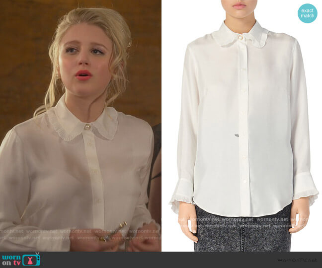Sandro Taina Silk Blouse worn by Alice (Julia Schlaepfer) on The Politician