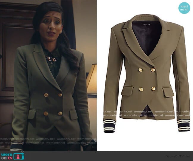 Scripted Double Breasted Blazer