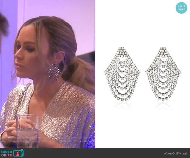Jennifer Behr Seraphina Cascade Earrings worn by Teddi Mellencamp Arroyave on The Real Housewives of Beverly Hills