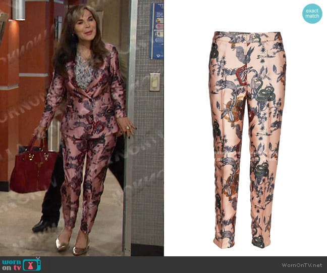 Scotch & Soda Shiny Printed Pants worn by Kate Roberts (Lauren Koslow) on Days of our Lives
