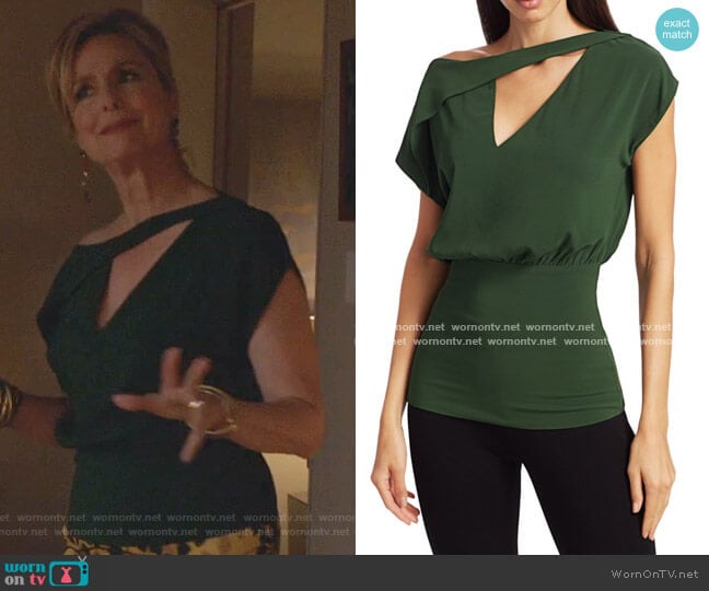 Silvia Tcherassi Helen Asymmetric Blouson Top worn by Jacqueline (Melora Hardin) on The Bold Type