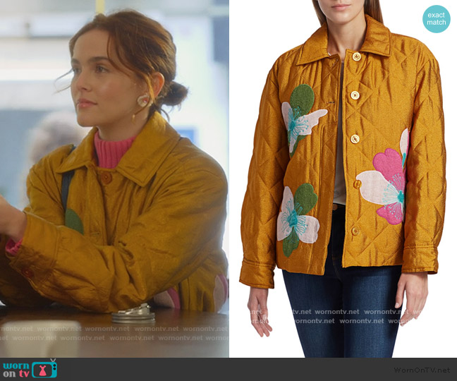 Stine Goya Aida Miki Appliqué Quilted Jacket worn by Infinity Jackson (Zoey Deutch) on The Politician