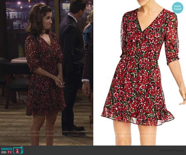 The Kooples Floral Print and Metallic Dot Dress worn by Ramona Gibbler (Soni Nicole Bringas) on Fuller House