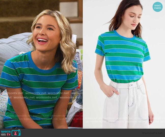 Urban Outfitters The Little Brother Striped Tee worn by Katie Cooper (Isabel May) on Alexa & Katie