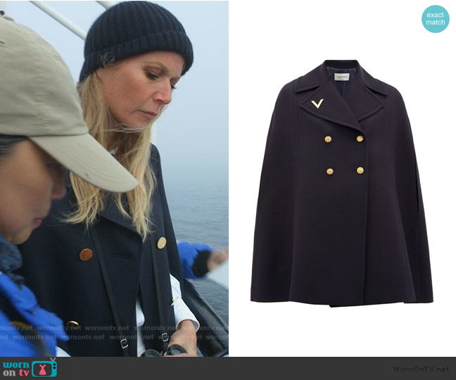 Valentino Double-breasted wool cape worn by Georgina Hobart (Gwyneth Paltrow) on The Politician
