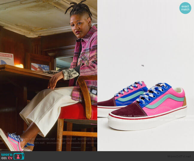 Old Skool frayed color block sneakers worn by Skye (Rahne Jones) on The Politician