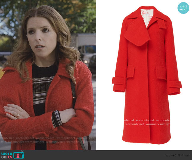 Victoria Beckham Flared Wool-Blend Pointed Collar Coat worn by Darby (Anna Kendrick) on Love Life