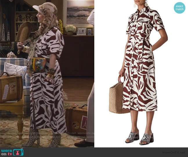 Whistles Graphic Zebra-Printed Shirt Dress worn by Kimmy Gibbler (Andrea Barber) on Fuller House