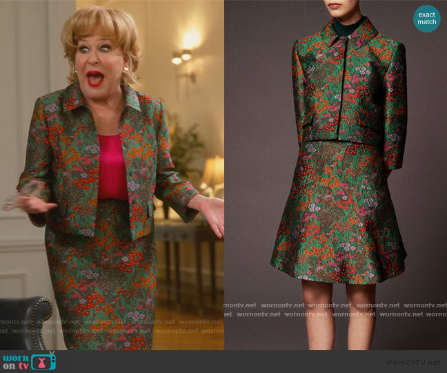 Zac Posen Wildflower Jacquard Jacket worn by Hadassah Gold (Bette Midler) on The Politician