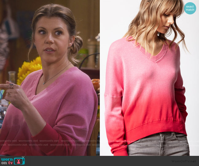 Zadig and Voltaire Brumy Dip Dye Sweater worn by Stephanie Tanner (Jodie Sweetin) on Fuller House