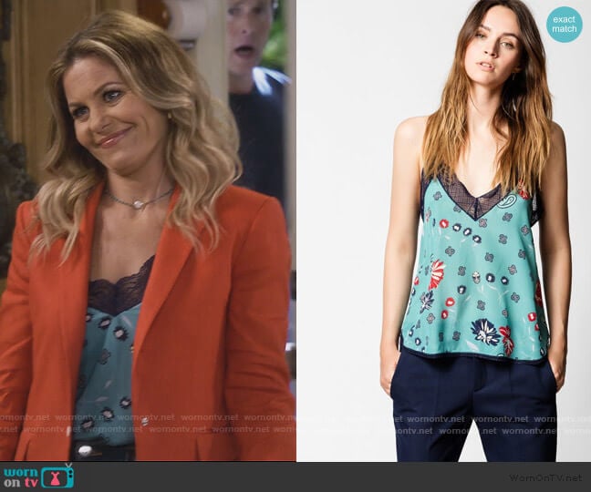 Zadig and Voltaire Christy Daisy Camisole worn by DJ Tanner-Fuller (Candace Cameron Bure) on Fuller House