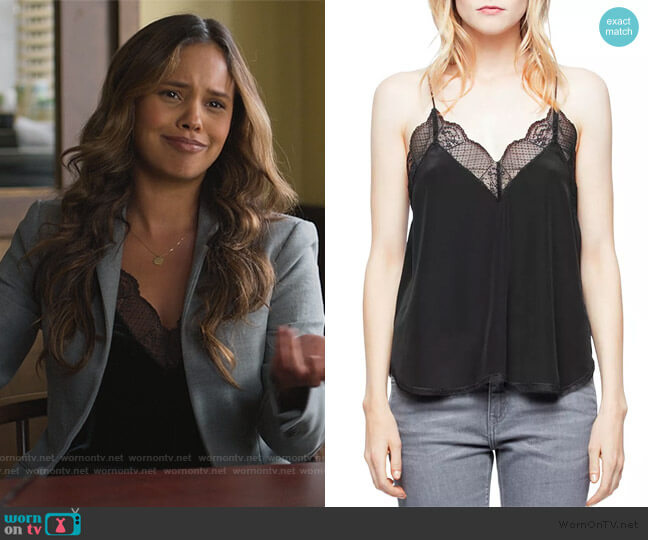 Zadig and Voltaire Christy Silk Camisole Top worn by Jessica Davis (Alisha Boe) on 13 Reasons Why