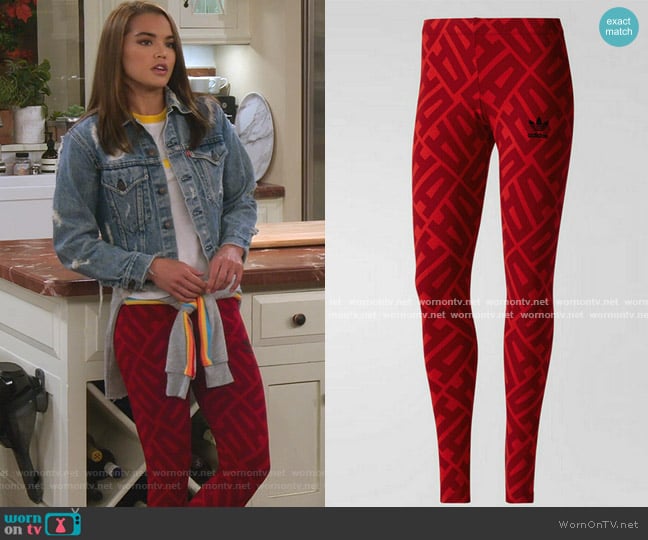 Adidas Allover Print Leggings worn by Alexa Mendoza (Paris Berelc) on Alexa & Katie