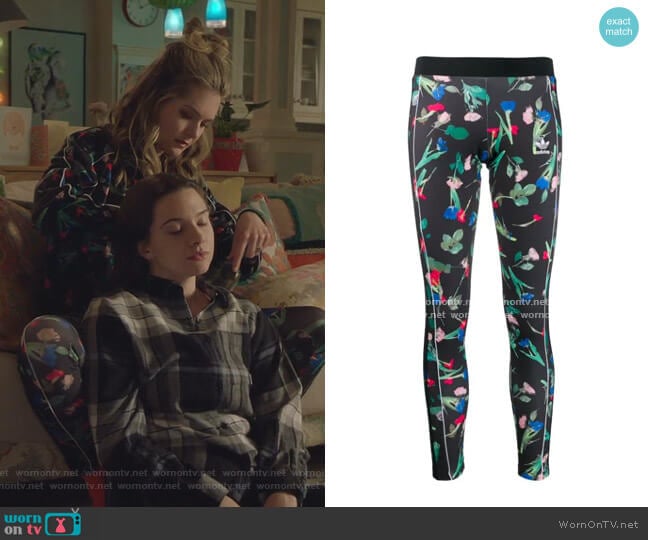 Adidas Floral Print leggings worn by Sutton (Meghann Fahy) on The Bold Type