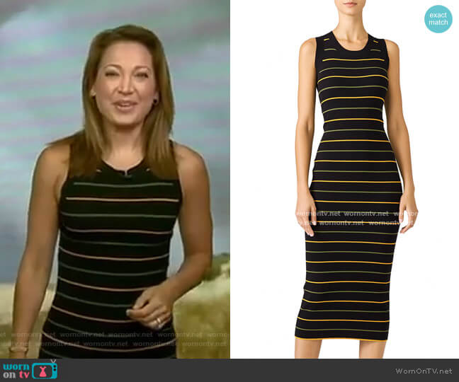 A.L.C. Striped Shane Dress worn by Ginger Zee on Good Morning America