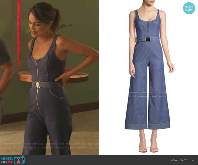 Alexis Bristol Sleeveless Denim Jumpsuit worn by Noa Hamilton (Nathalie Kelley) on The Baker and the Beauty