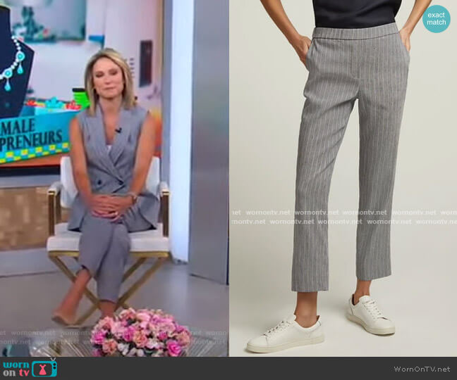 Argent Pull-On Trouser in Linen worn by Amy Robach on Good Morning America