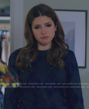 Darby’s green argyle sweater on Love Life