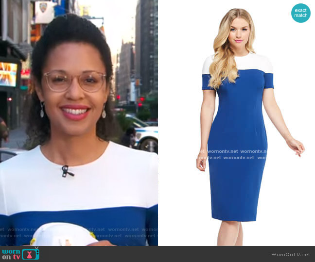 Maggy London Carly Midi Dress worn by Adrienne Bankert on Good Morning America
