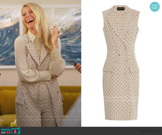 Christian Sirano Polka Dot Double Breasted Vest worn by Georgina Hobart (Gwyneth Paltrow) on The Politician