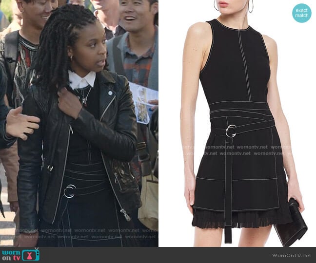 Cinq a Sept Carver Belted Mini Dress worn by Ani (Grace Saif) on 13 Reasons Why