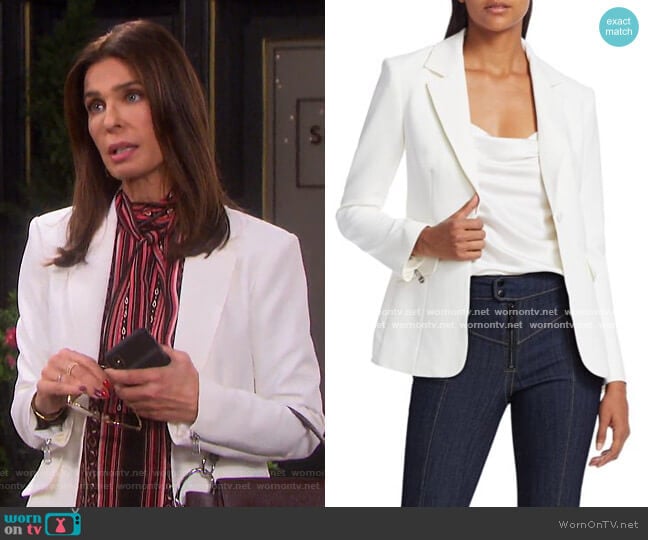 Cinq a Sept Kym Zipper Blazer worn by Hope Williams (Kristian Alfonso) on Days of our Lives