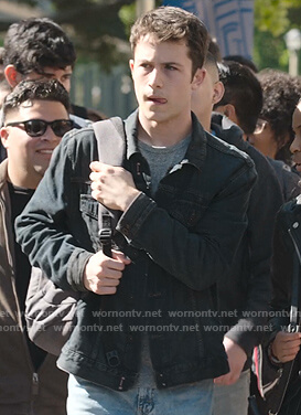 Clay’s black denim jacket on 13 Reasons Why
