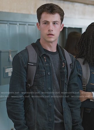 Clay’s black denim jacket on 13 Reasons Why