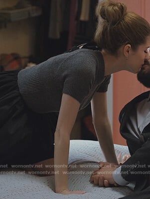 Darby’s gray sweater dress on Love Life