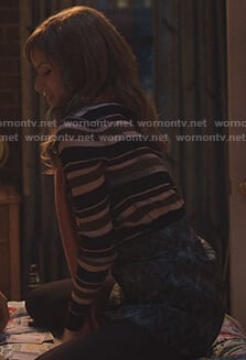 Darby’s blue printed skirt on Love Life