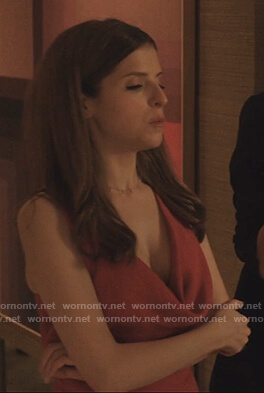 Darby’s pink drape neck dress on Love Life