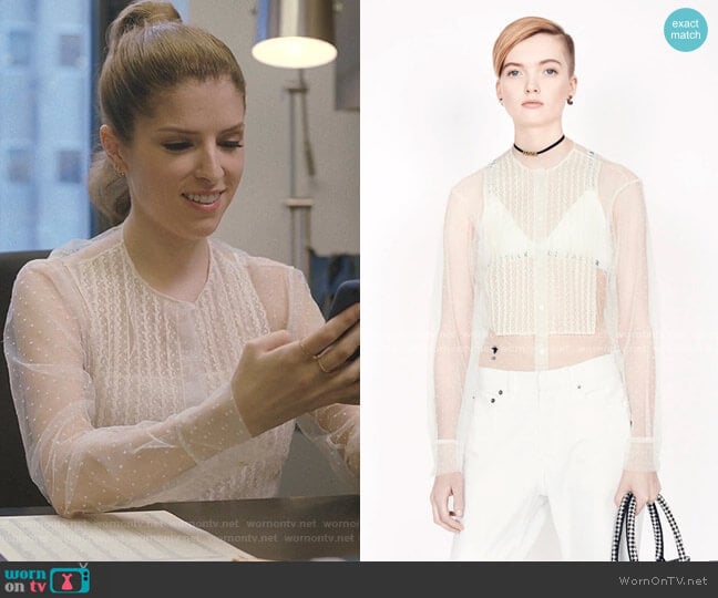 Dior Ecru Point d'Esprit Tulle Top worn by Darby (Anna Kendrick) on Love Life