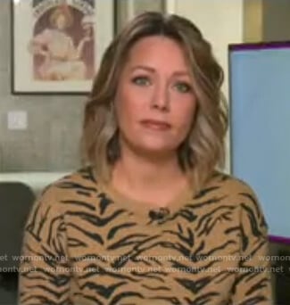 Dylan’s beige animal print sweater on Today