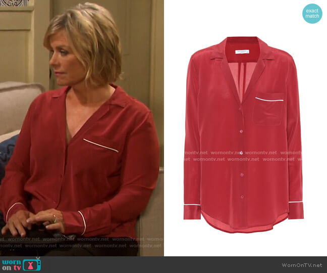 Equipment Keira Silk Pajama Shirt worn by Kayla Brady (Mary Beth Evans) on Days of our Lives