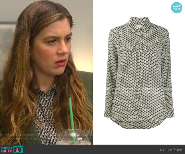 Equipment Geometric Print Shirt worn by McAfee (Laura Dreyfuss) on The Politician