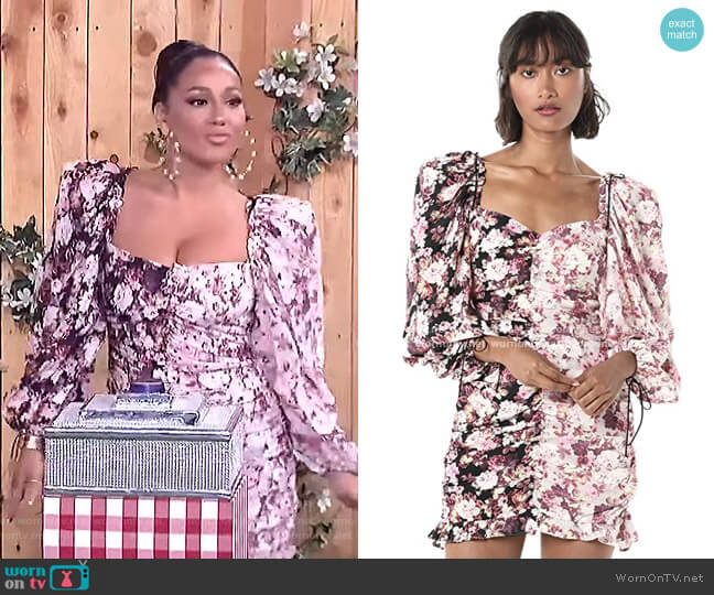 For Love & Lemons Houston Mini Dress worn by Adrienne Houghton on The Real