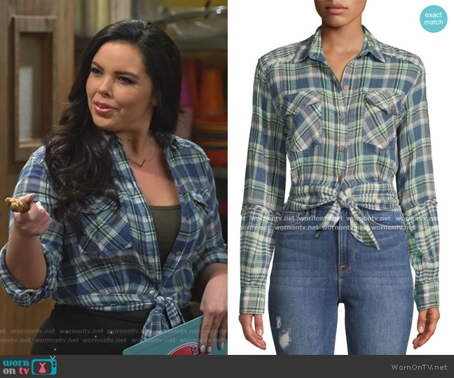 Free People First Bloom Plaid Top worn by Lou Hockhauser (Miranda May) on Bunkd